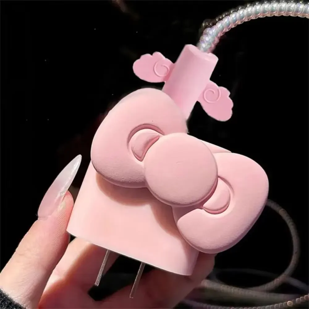 Big Pink Bow iPhone Charger Cable Protectors P17